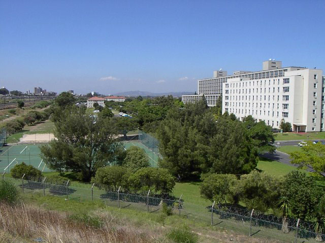 Figure 2: The Tygerberg Medical Campus (TMC) garden areas with the buildings in the background. 