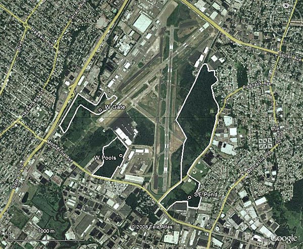 Figure 2. Map of Teterboro Airport study area in the Hackensack Meadowlands, New Jersey.